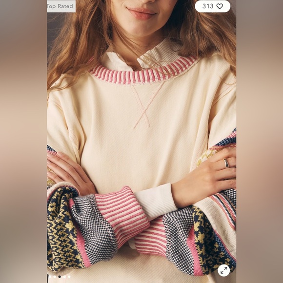 NWOT Size XS Anthropologie Pilcro Fair Isle Sleeve pullover - Picture 4 of 7